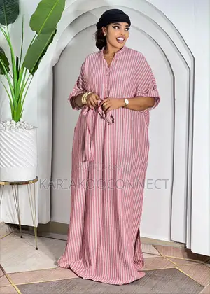 Kaftan Maxi Dress With Shirt-Collar Placket