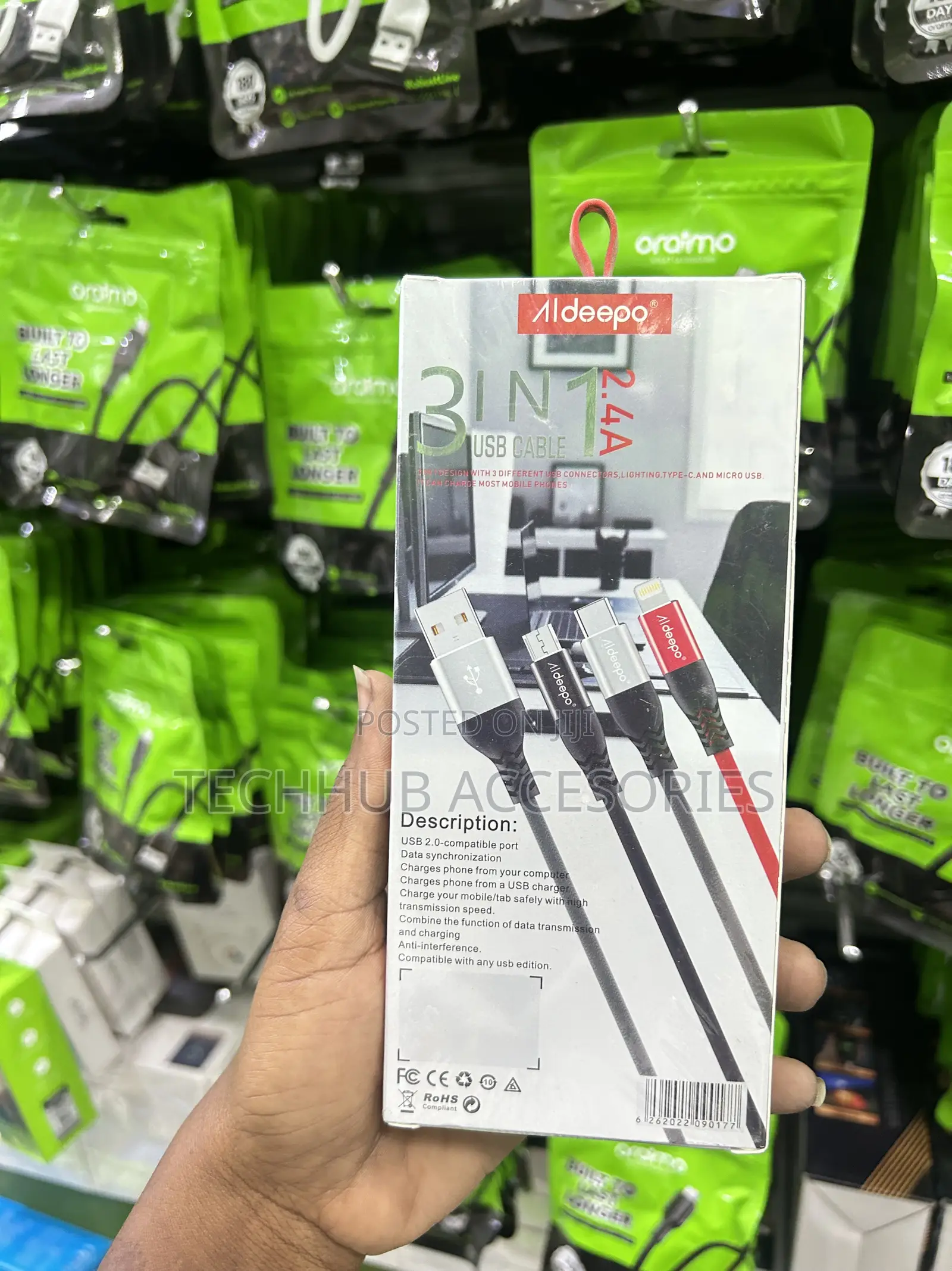 Aldeepo 3-in-1 USB Fast Charging Data Cable