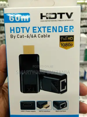 HDTV Extender by Cat-6/6a Cable, 60m Length, Supports Full HD 1080p