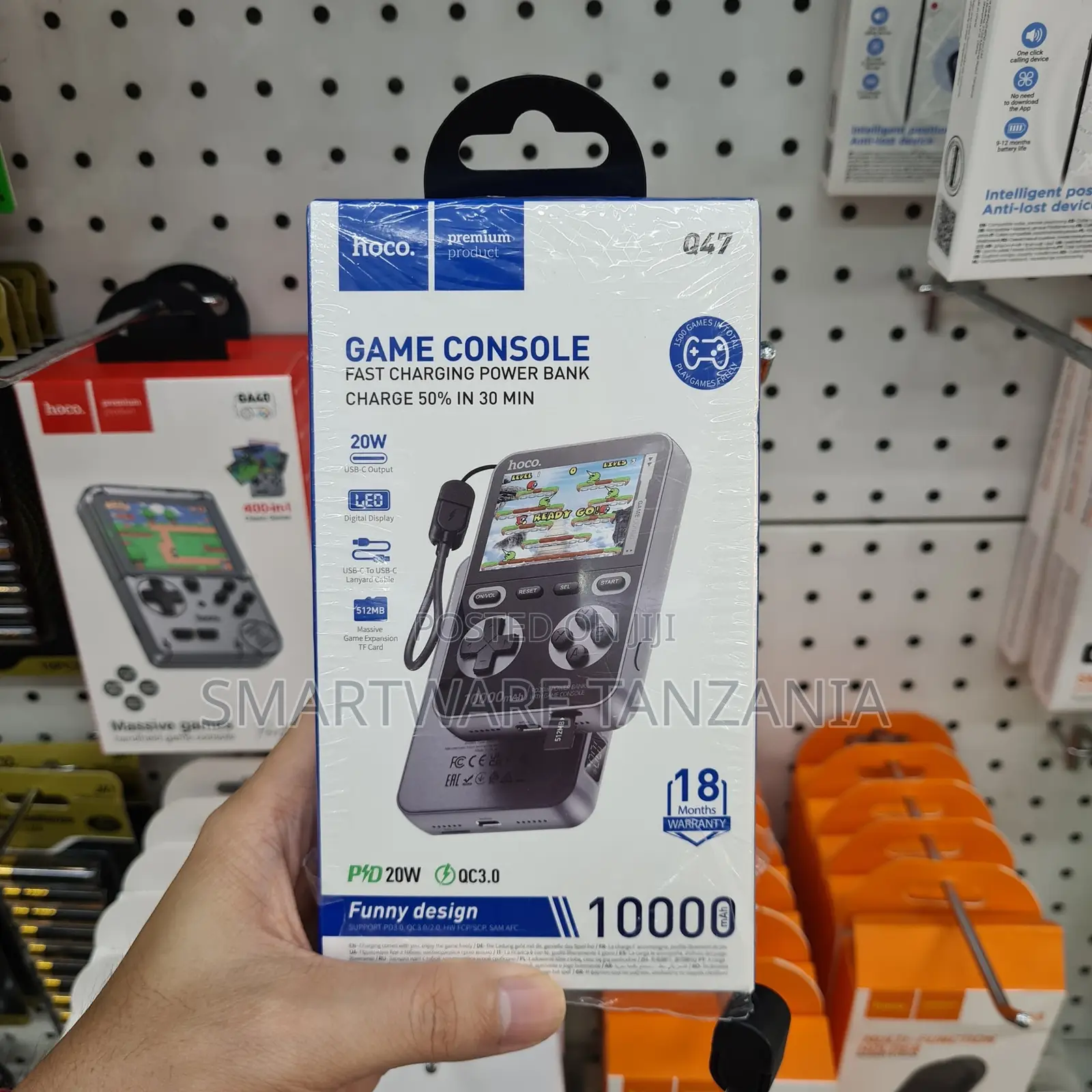 Hoco Game Console Power Bank, 10000mAh, 20W Fast Charging, USB-C