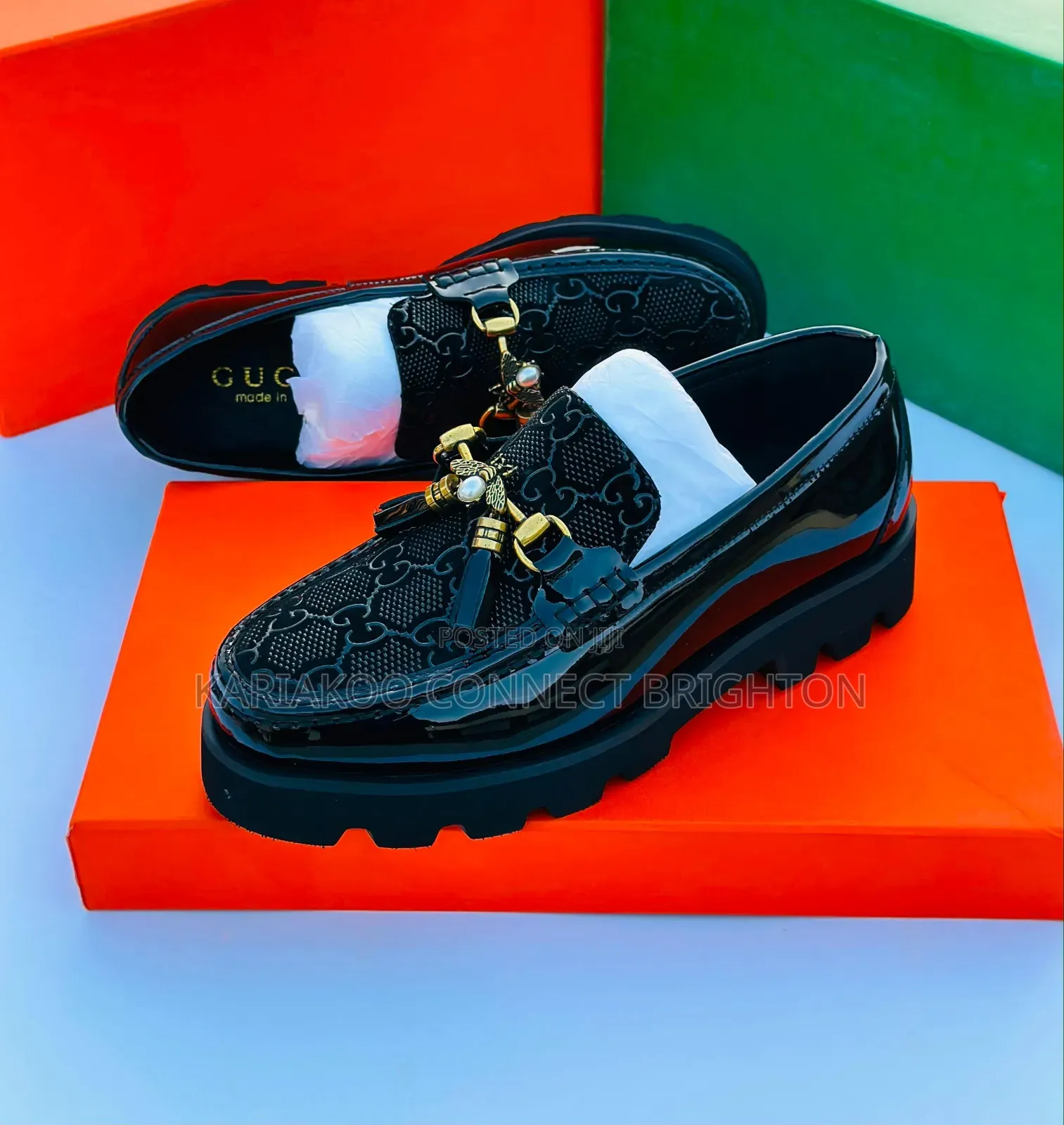 Platform Loafers With Bee Charm