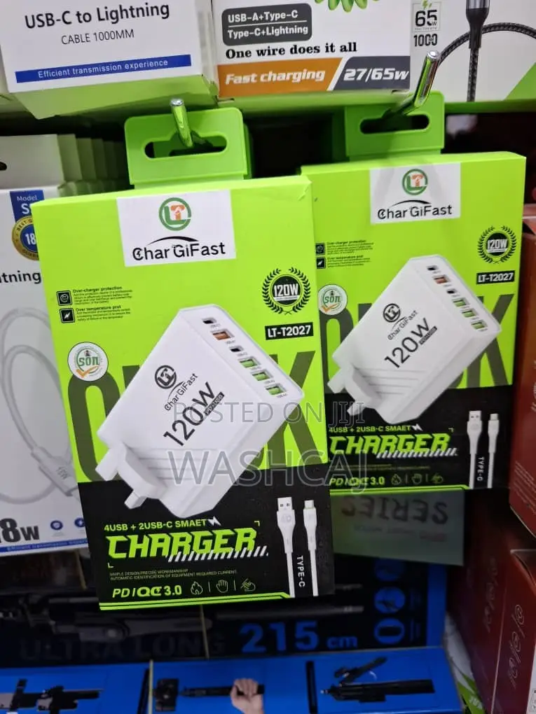 Char GiFast LT-T2027 120W 4usb+2usb-C Smart Charger