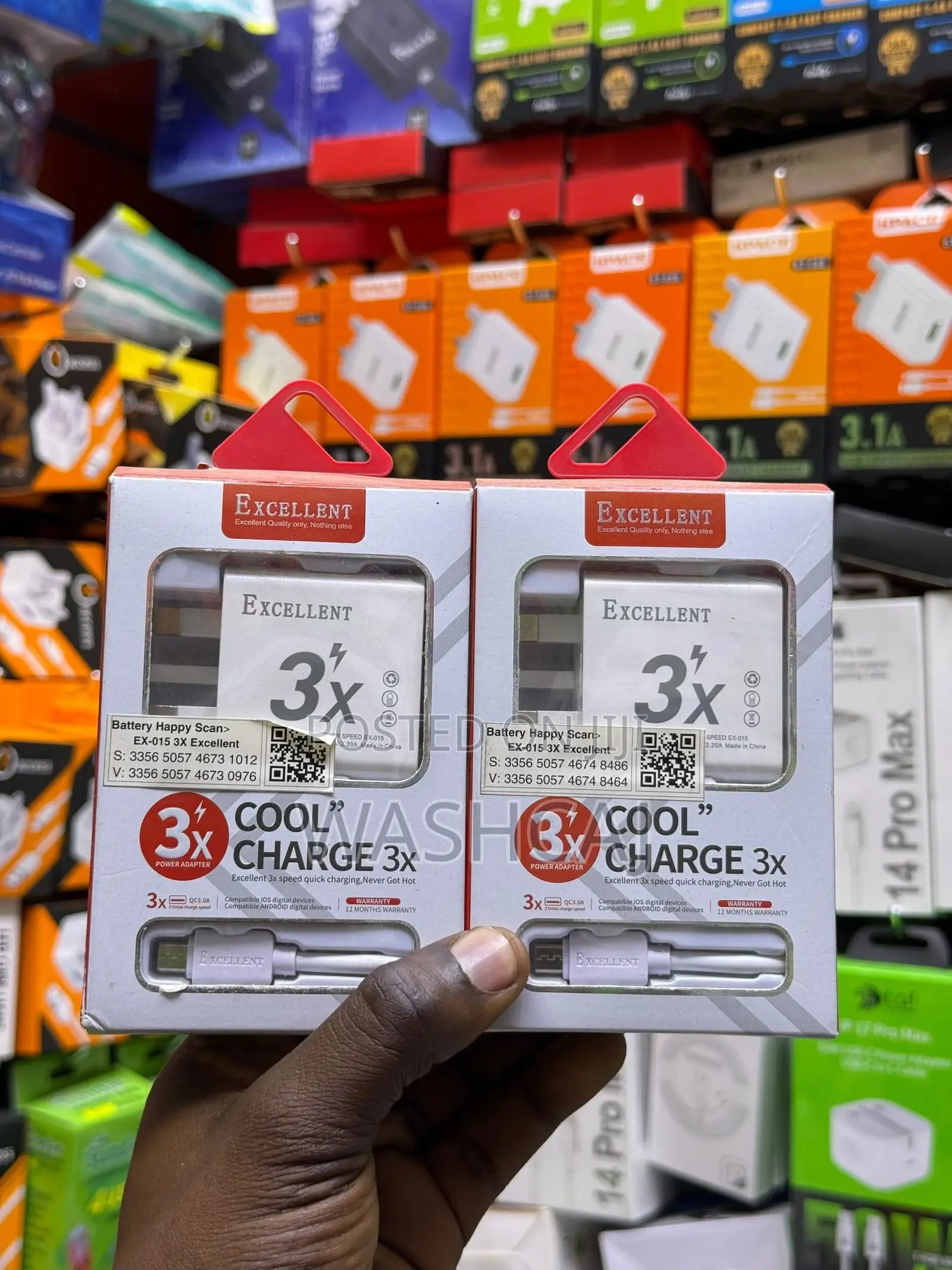 Excellent EX-015 3X Cool Charge Power Adapter With Cable