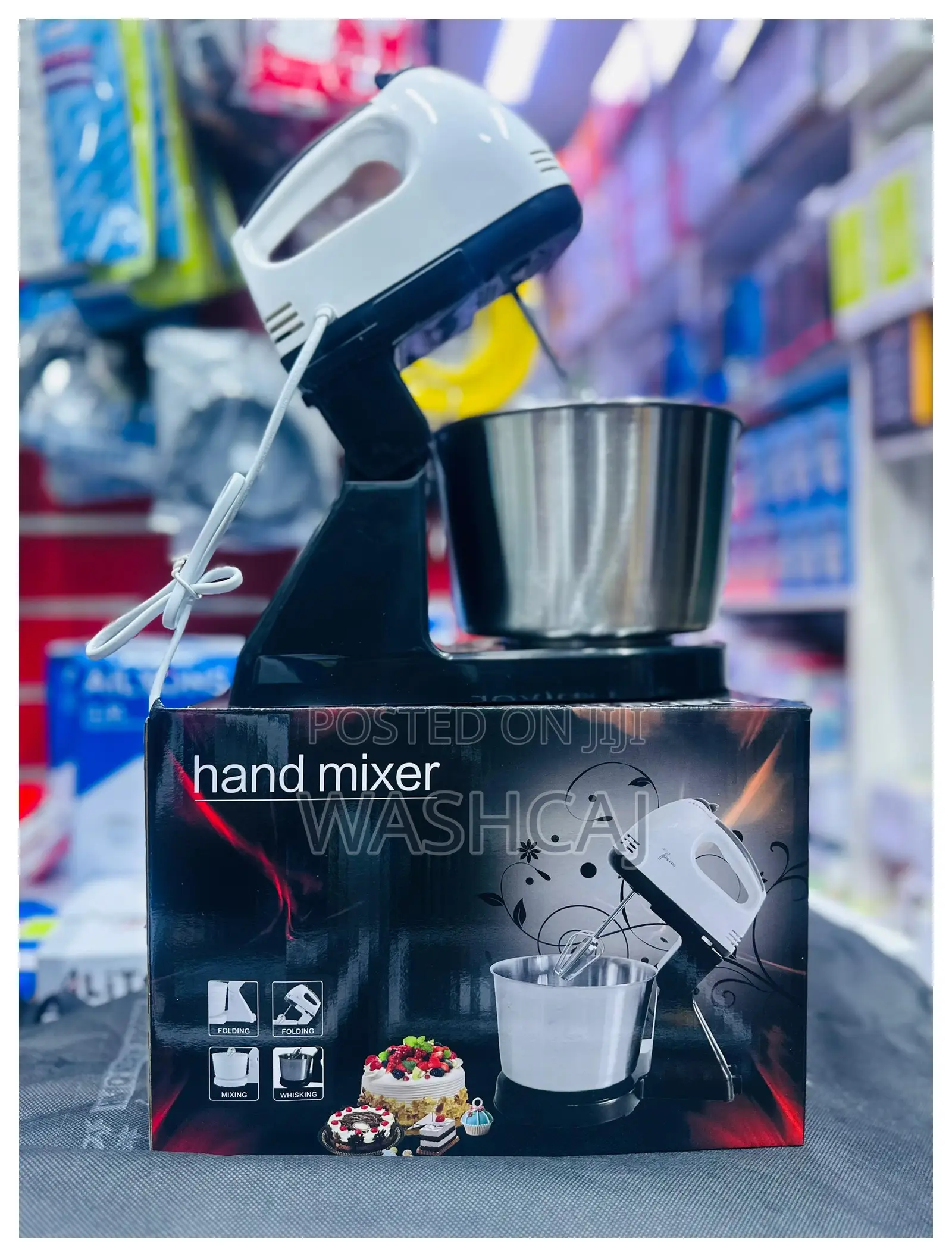 Generic Hand Mixer With Stand and Stainless Steel Bowl