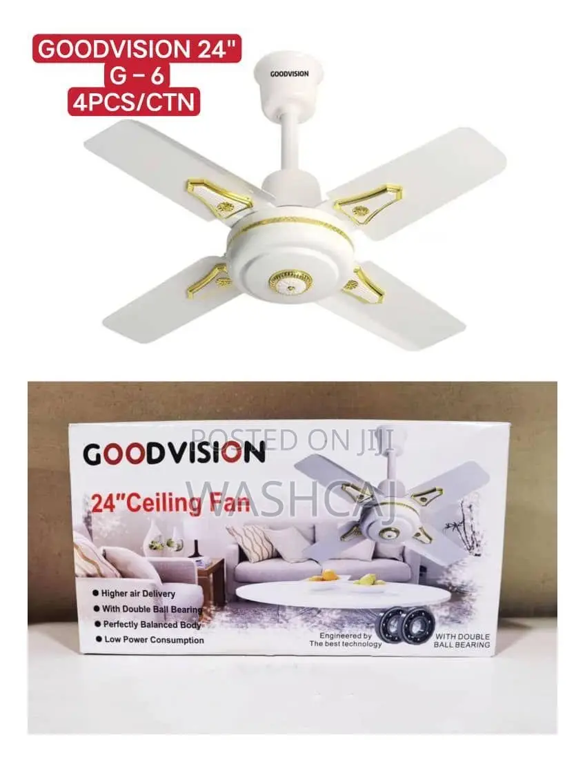 GOODVISION 24" G-6 Ceiling Fan With Double Ball Bearing