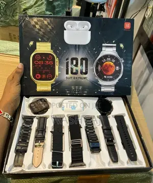 I80 Suit Extreme Smartwatch and Earbuds Combo With Multiple Straps