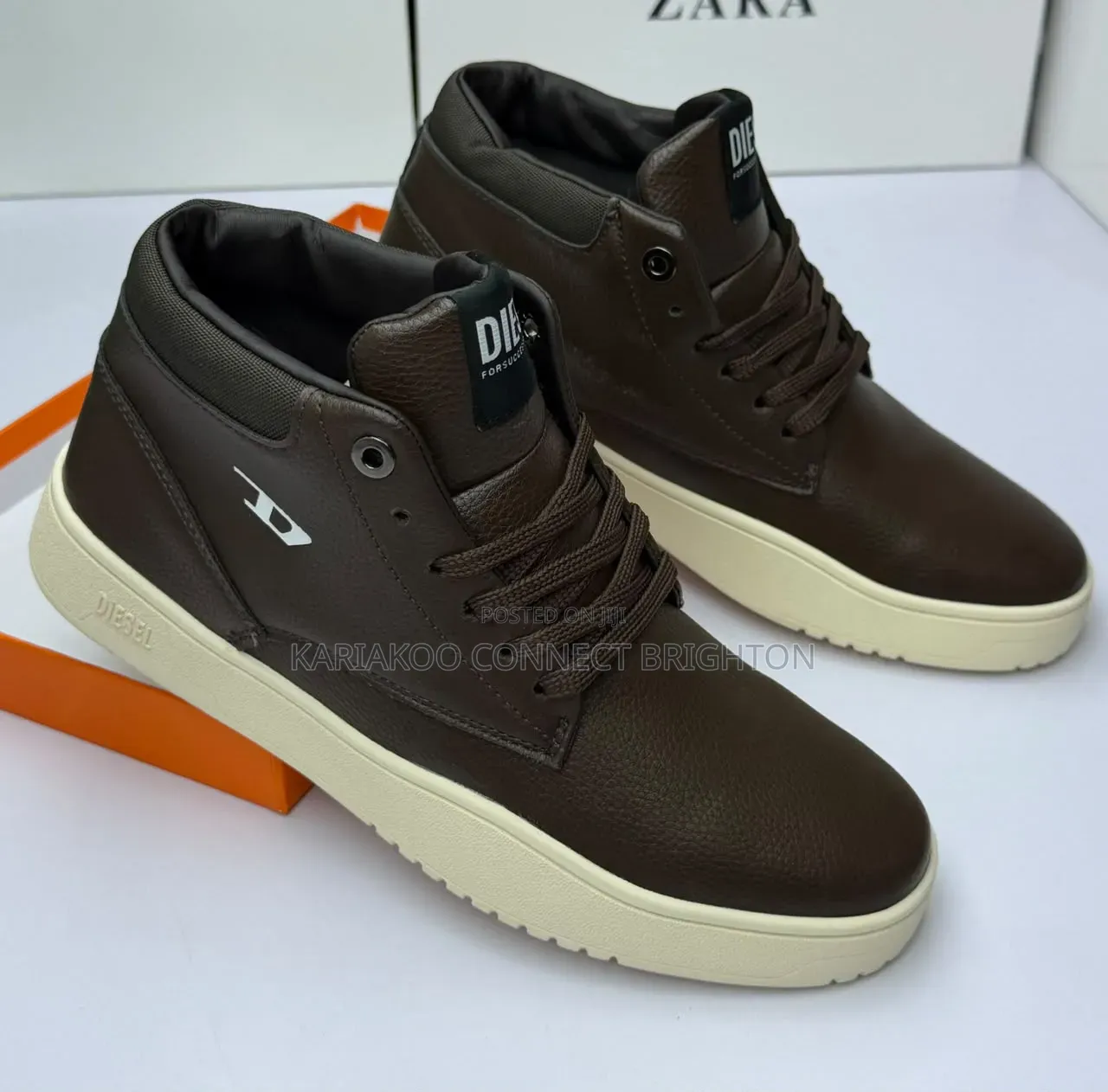 High Top Leather Sneakers Smart Clean