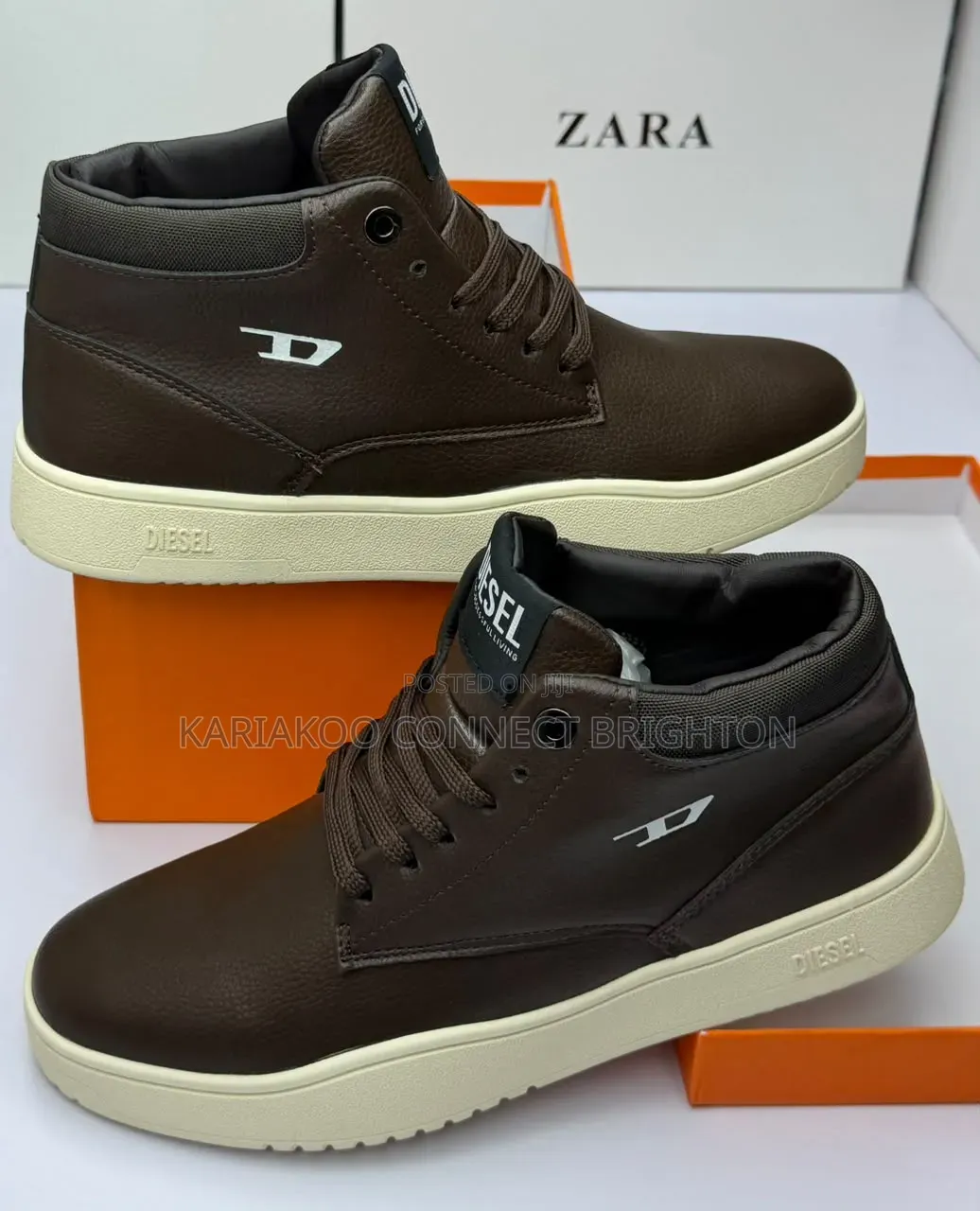 High Top Leather Sneakers Smart Clean