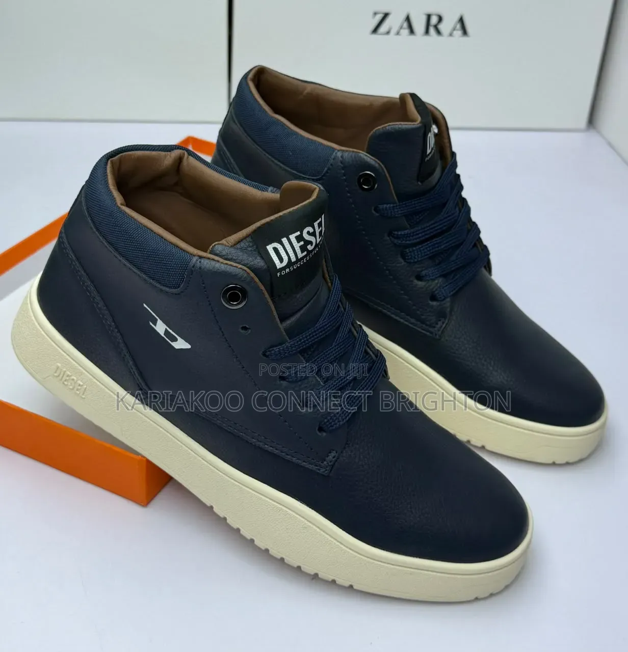 High Top Leather Sneakers Smart Clean