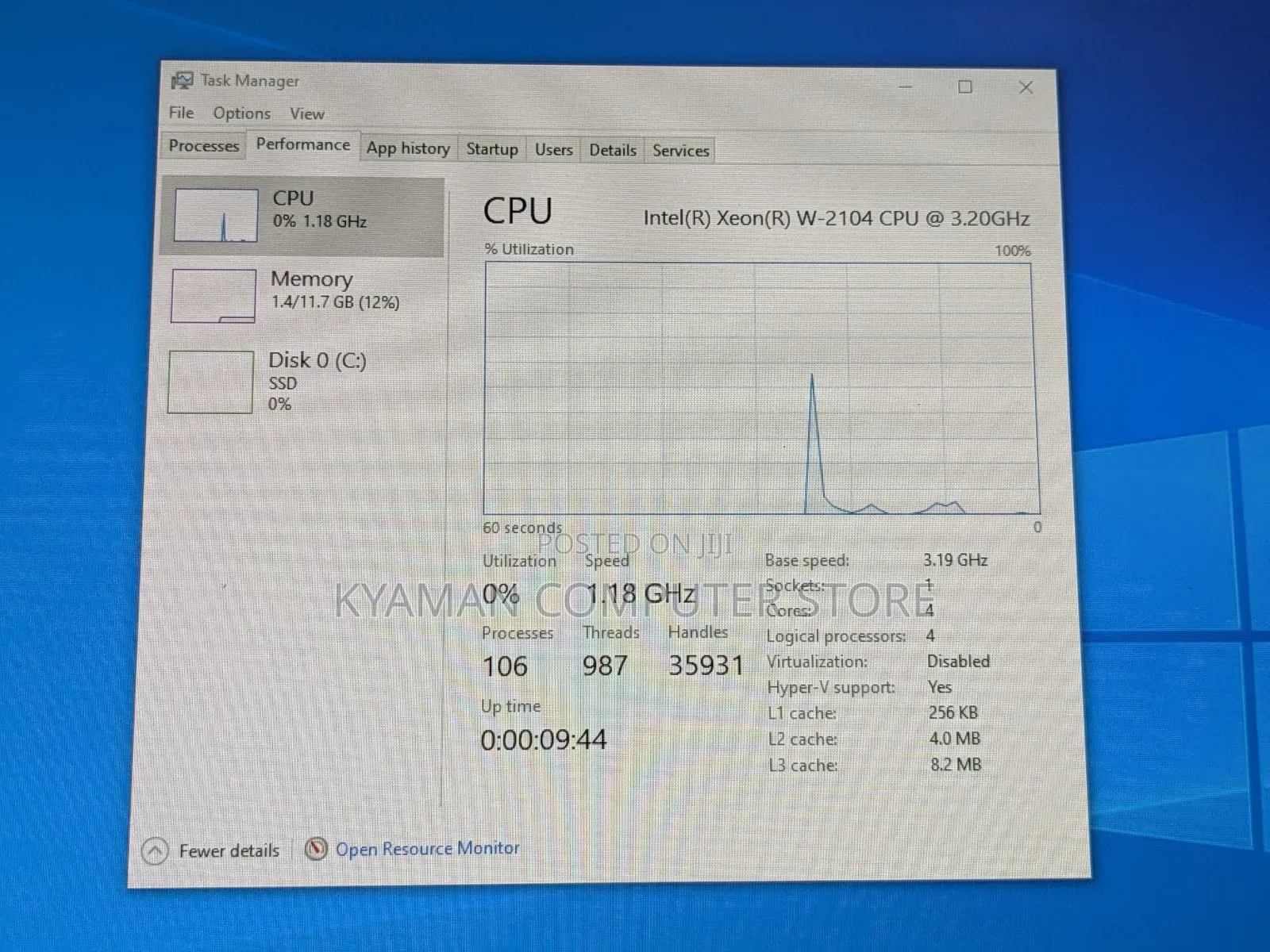 Desktop Computer HP Z4 G4 1GB Intel Xeon SSD 256GB