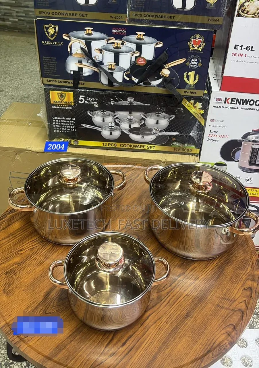 Kaisa Villa 3-Piece Stainless Steel Induction Cookware Set