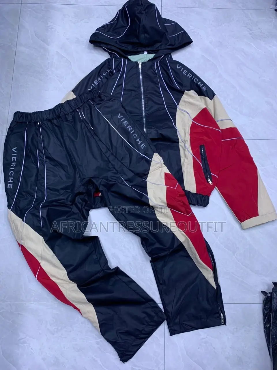 Vie Riche Brand Color Block Hooded Tracksuit Sets From Streetwear