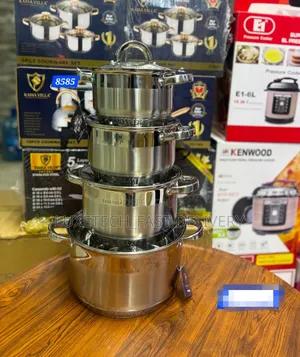Kaisa Villa 8pc Stainless Steel Induction Cookware Set With Glass Lids