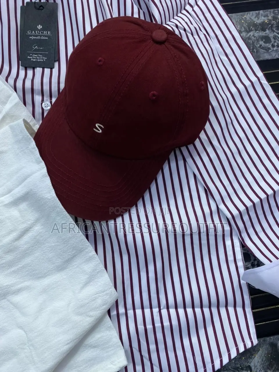 Two Pieces Striped Shirt and Trouser Sets Plus Cap These Set Available