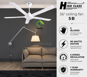 HIGH CLASS Ceiling Fan 5 Blades Size 56" Inch 90W Pangaboi Panga Tano