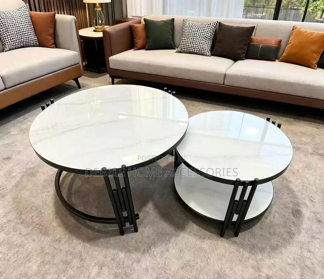 2-in-1 Nesting Coffee Table Set(thick Tempered Glass Top)