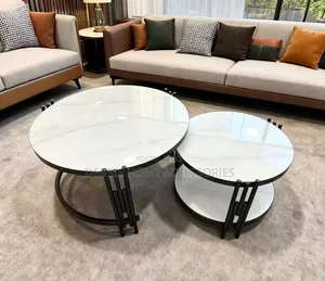 2-in-1 Nesting Coffee Table Set(thick Tempered Glass Top)