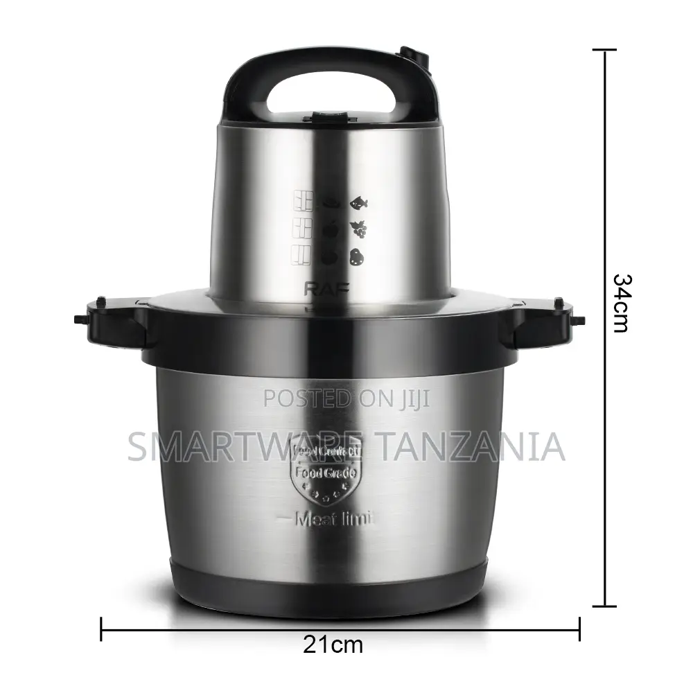 RAF Food Processor 6L Capacity, 1600W Power, Four-Blade Spiral Design