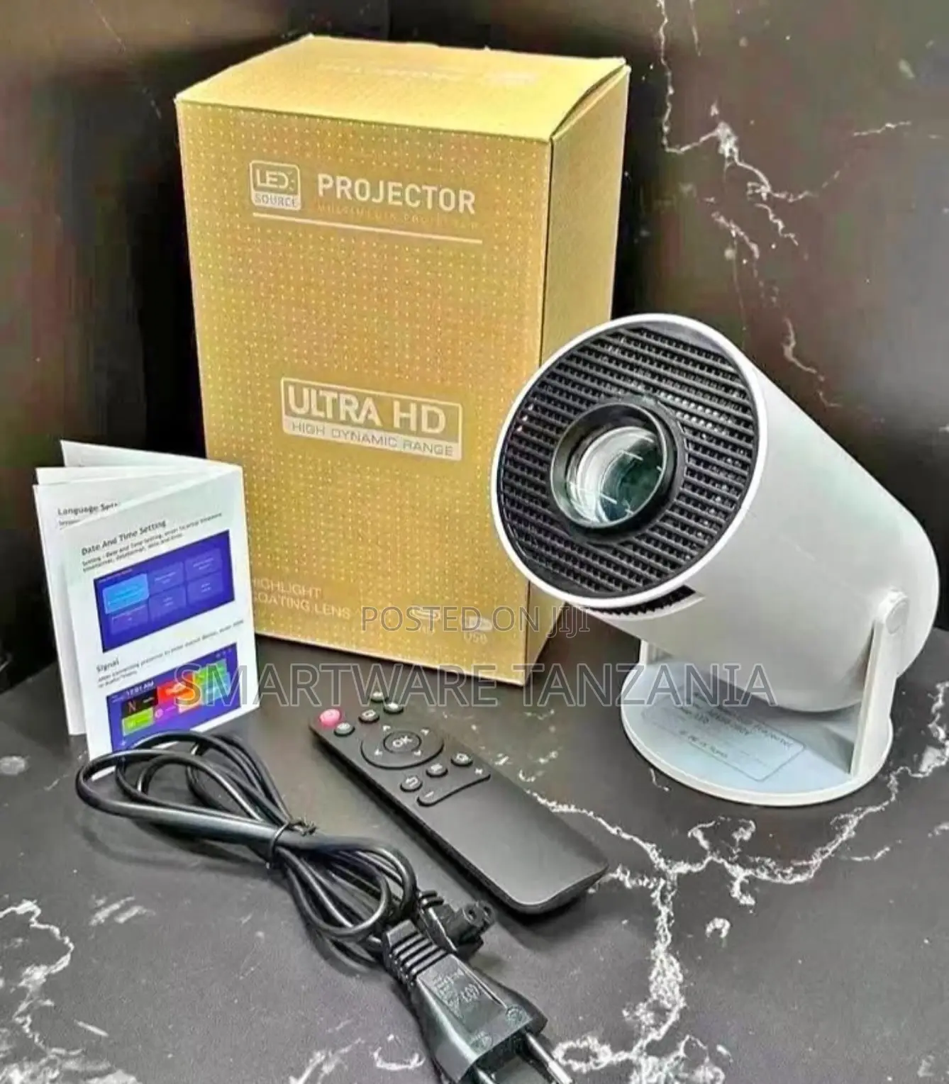 LED Projector Ultra HD 1080P, High Dynamic Range, Remote Control