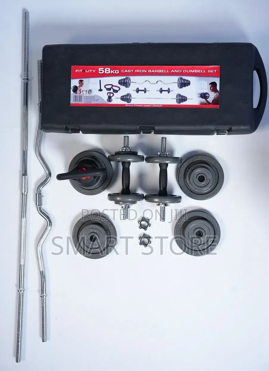 Fitality 58kg Home Gym Weight Set
