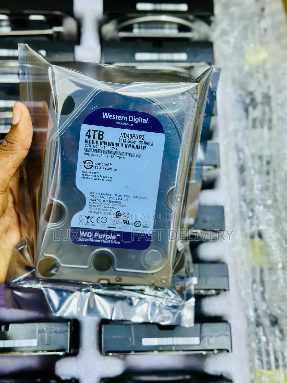 WD Purple 4TB Surveillance Hard Drive – SATA HDD for 64-Camera CCTV