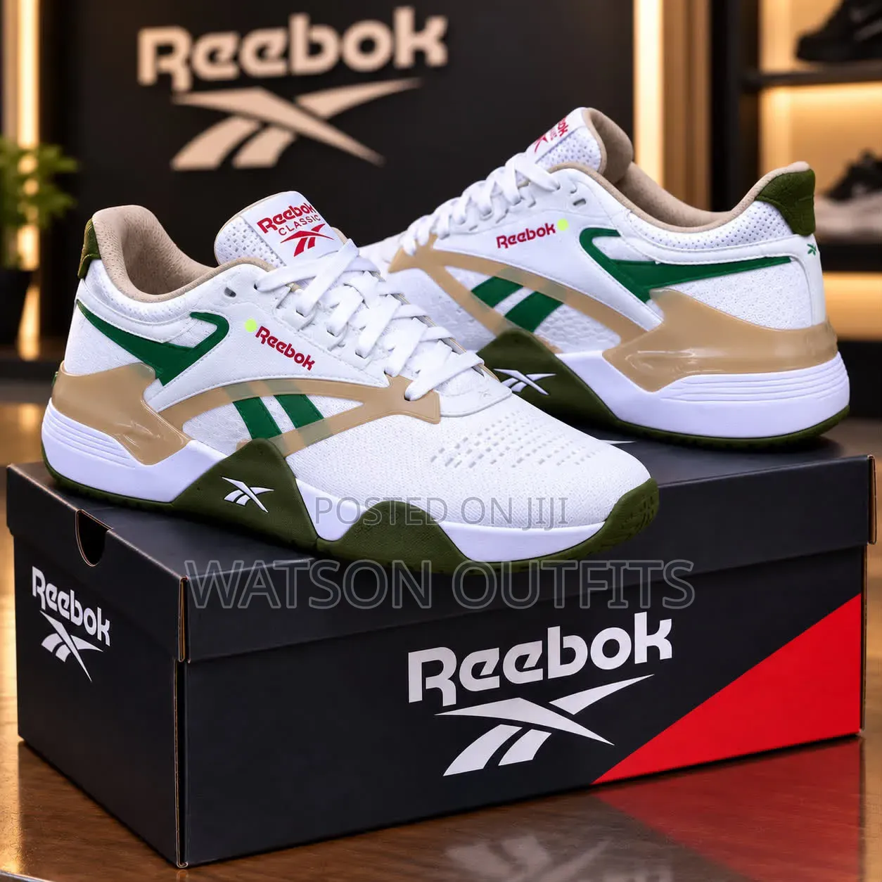 4 Colours Reebok Brand Men's Leather Shoes Materials Classic
