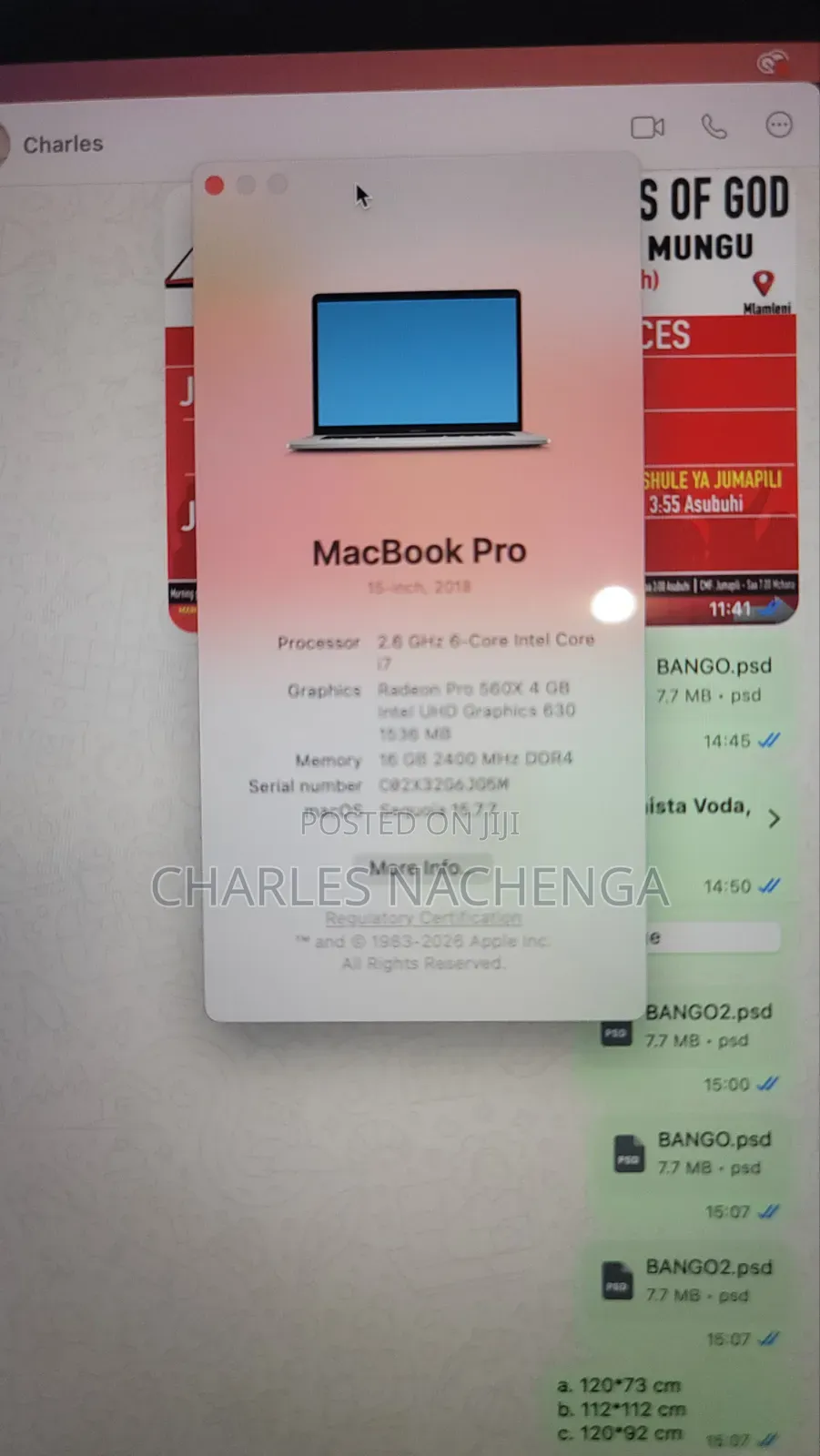 Laptop Apple MacBook 2018 16GB Intel Core i7 SSD 512GB