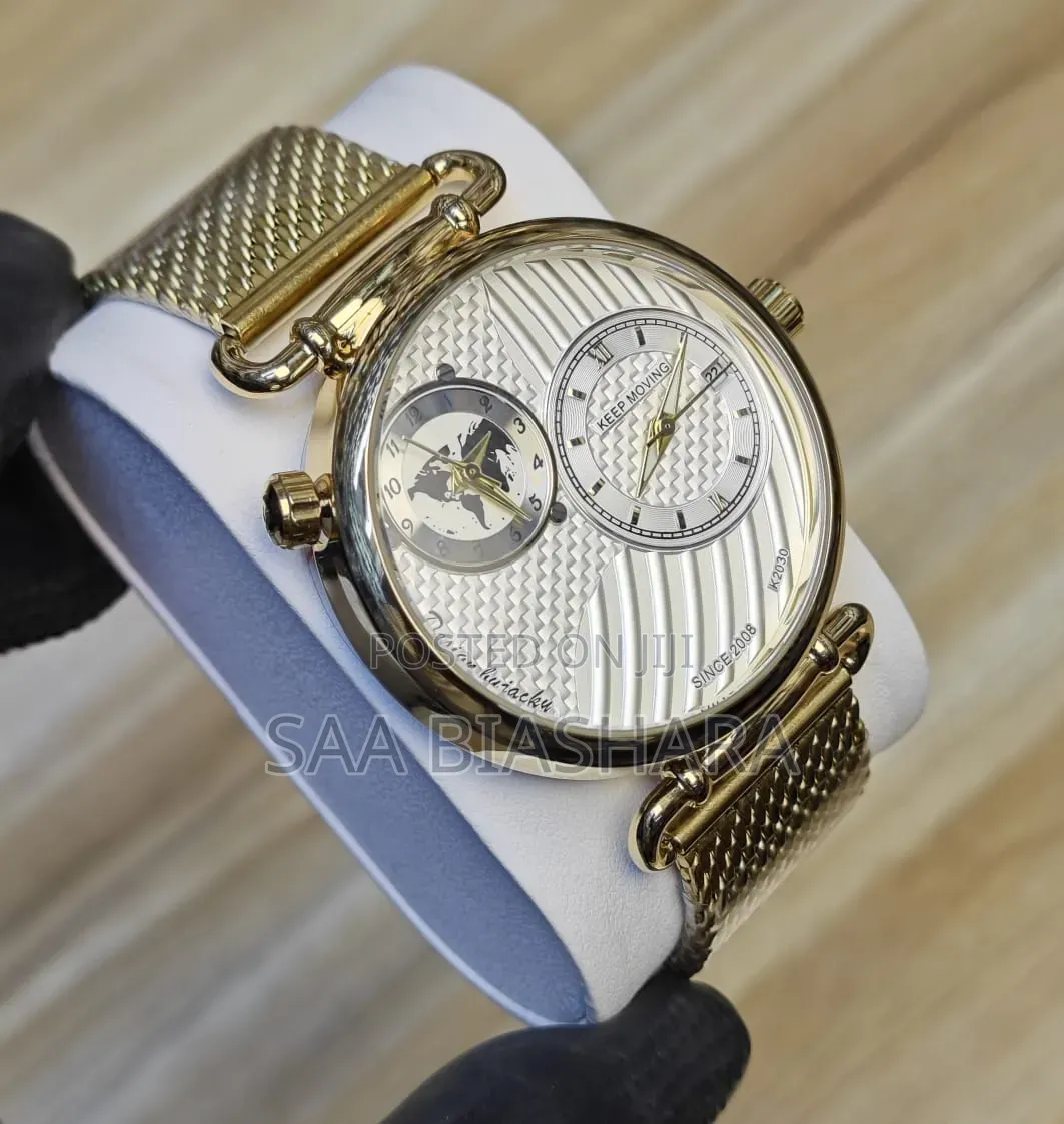 Poedagar Dualtime Watch Gold and White